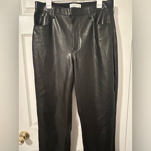 Abercrombie & Fitch The 90s Straight Ultra High Rise Vegan Leather pants. 32/14.